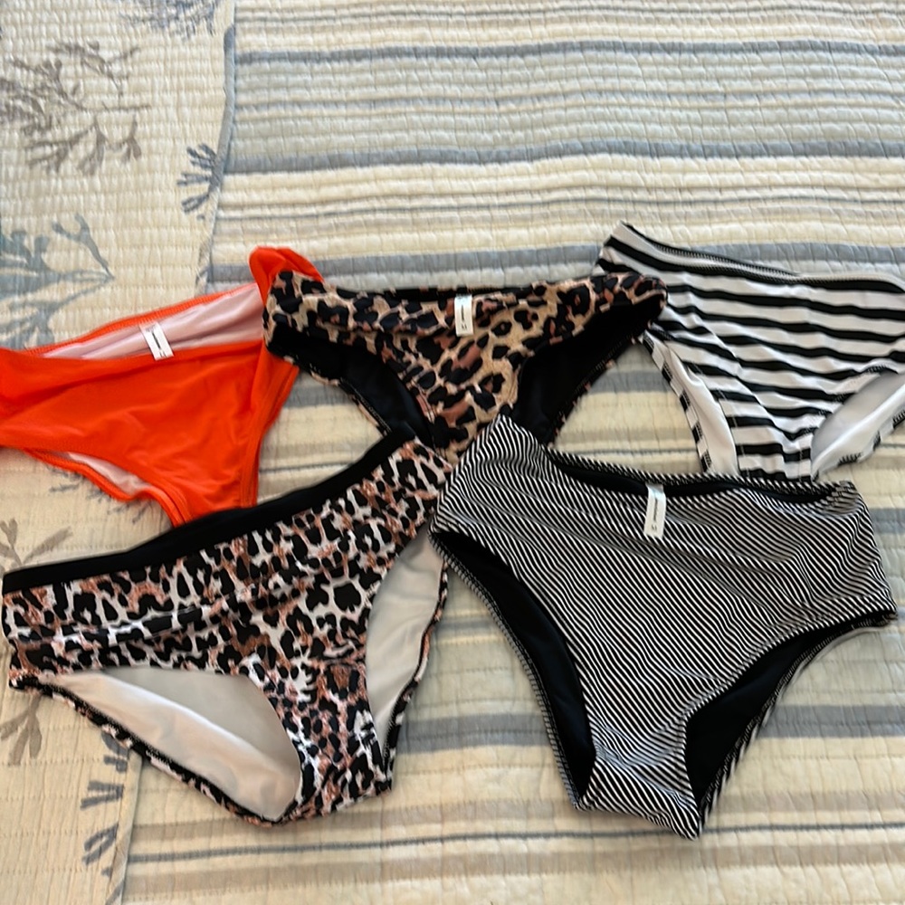 Lot of 5 high waisted bathing suit bottoms-brand new never worn
